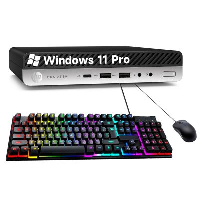 HP Prodesk 600 G3 Mini Desktop PC, with Core i3-7100 Processor up to 3.9GHz, 8GB DDR4 RAM, 256 SSD, USB WiFi+BT, Keyboard and Mouse, Windows 11 Pro (Renewed)
