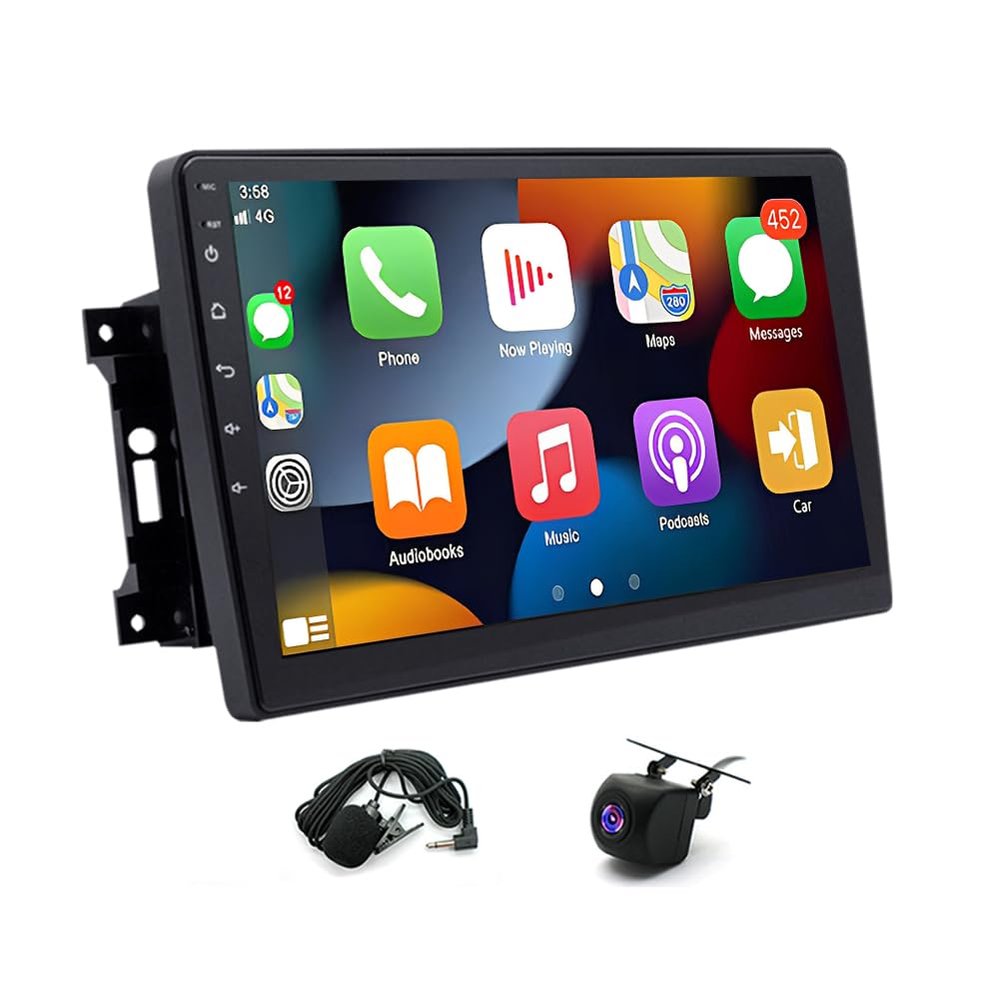 10in Car Stereo Radio GPS Navigation 4+64G Compatible forWrangler JK 2007-2017, Compatible for Liberty 2008-2012 Built-in Wireless for CarPlay Android 13 Auto with Bluetooth WiFi Backup Camera
