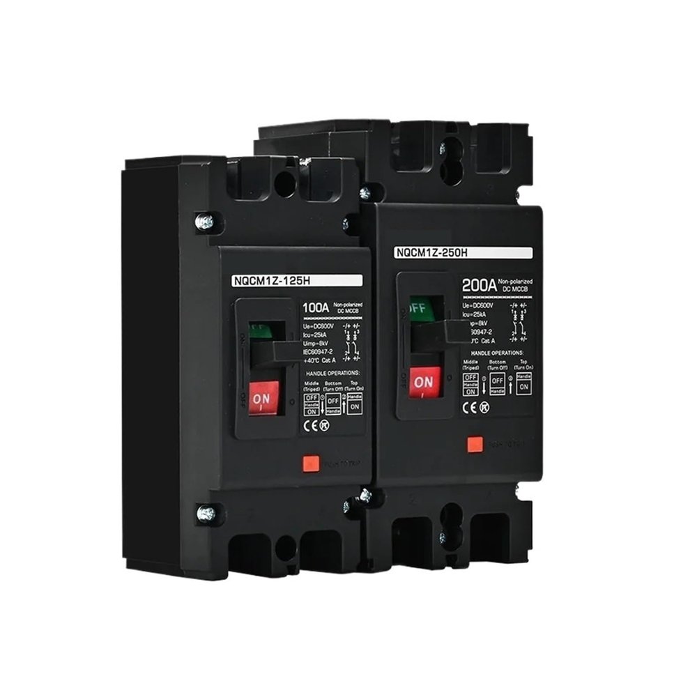 DUOCARA Dc Circuit Breaker 2p 600v Mccb 63/80/100/125/200/250 Amp Recycle Fuse Solar Panel Power Protecto Non Polarzied 25kar