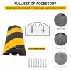 3 Ft Rubber Speed Bump (2 Pack) - Heavy Duty 25000 Lbs Load Capacity, 2 Channel Cable Protector Ramp for Driveway, Road, Parking Lot - Asphalt/Concrete/Gravel Installation, Includes 8 Bolt Spikes view 4