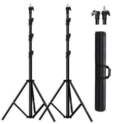 2Pack 118" /3m Heavy Duty Light Stands Spring Cushioned Tripod Stands Max Load Bearing: 10KG / 22LB Portable with Carry Bag for Photography Shooting Photo Video Studio