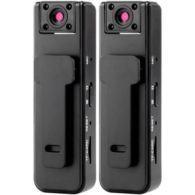 Ultra HD 2-in-1 Sports Video & Audio Recorder, Sports Action Camera, 1080P Wearable Body Camera, IR Night Vision, Wide Angle, 5H Record, Clip-On Sports Recorder (2pcs)