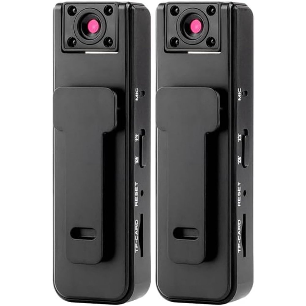 Ultra HD 2-in-1 Sports Video & Audio Recorder, Sports Action Camera, 1080P Wearable Body Camera, IR Night Vision, Wide Angle, 5H Record, Clip-On Sports Recorder (2pcs)