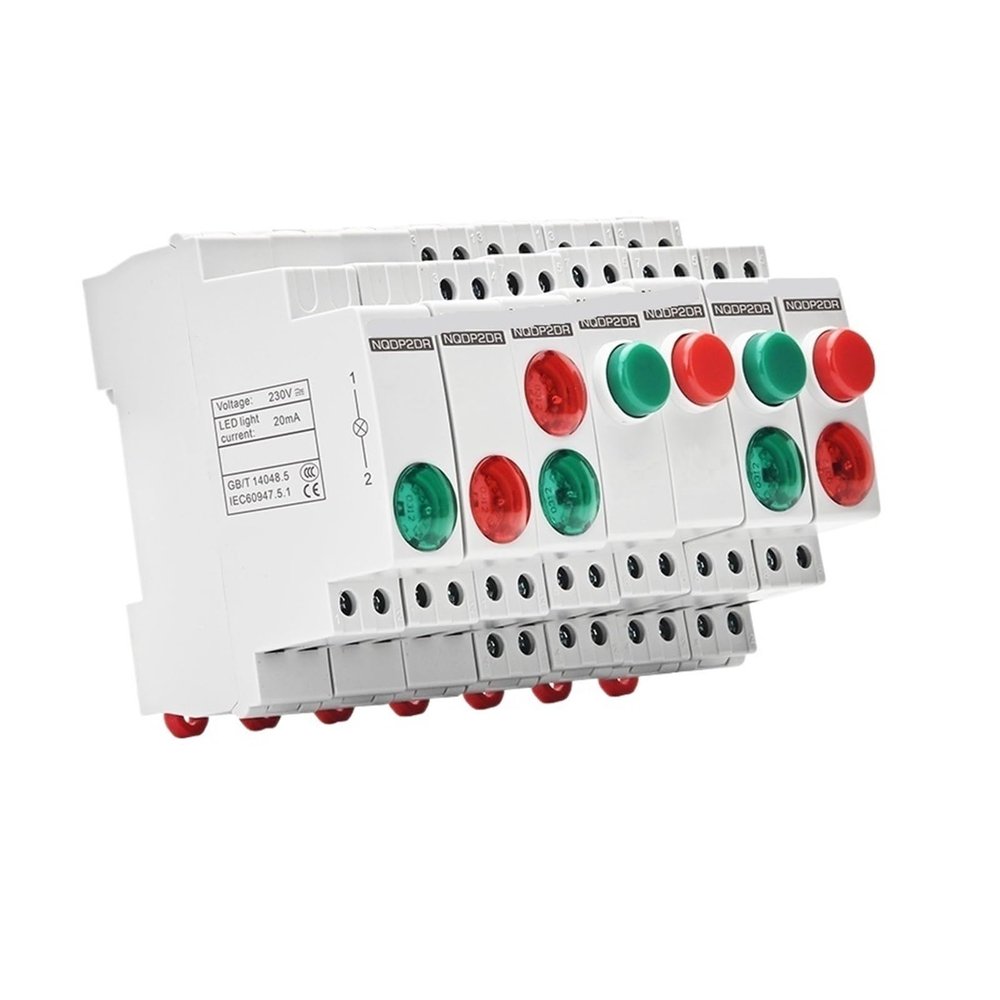 DUOCARA Din Rail Light Button Switch Ac Dc 12v 24v 110v 220v 230v 1a 2a 5a 6a Motor Start Stop Control Switch LED Indicate Light Module