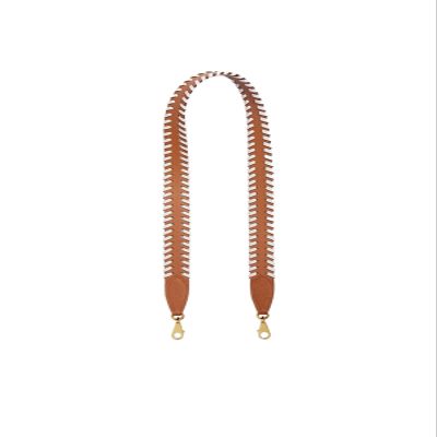KOLOMOMO Handmade Epsom and Swift leather woven shoulder straps can be used for Bolide bags, 2424 bags (Gold White Gold Buckle)