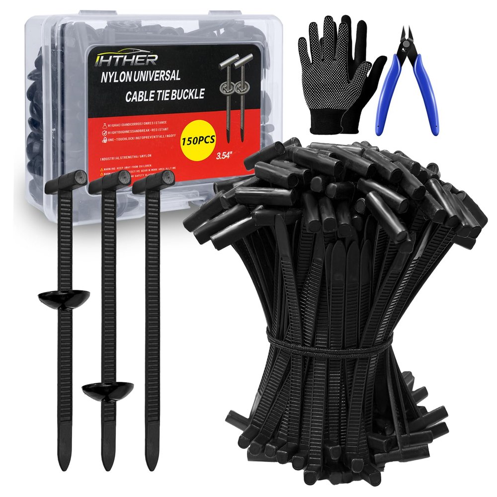 150PCS Upgraded Nylon Universal Cable Tie Buckle,Self-Locking Multifunctional Zipper Clips, Zip Ties Heavy Duty with UV Resistance for Car Bumper Fender Repair, Home, Garden, and Outdoor Organization