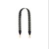 KOLOMOMO Handmade Epsom and Swift leather woven shoulder straps can be used for Bolide bags, 2424 bags (Noir White Silver Buckle) view 1
