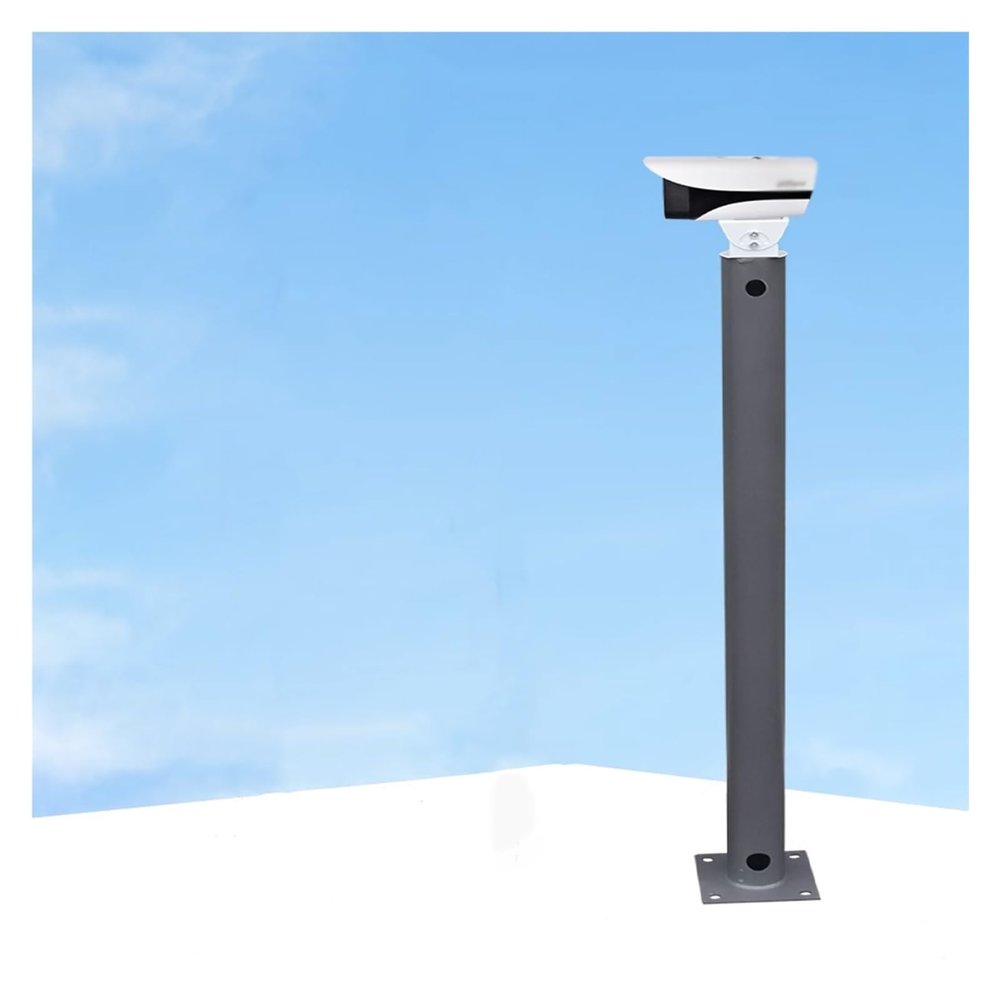 Barrier Gate/Parking Lot Outdoor Surveillance Bracket, 1.6 3.3 3.9 4.9 6.6ft Security Camera Pole with Universal Joint, Black Gray White CCTV Pole(Gray,1.2m/47.2 in)