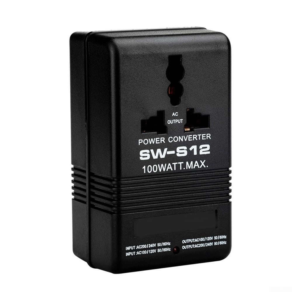 100W Voltage Converter Travel Adapter, Convenient Dual Channel Voltage Converter Transformer, AC110V/120V to 220V/240V Step-Up & Down Voltage Converter Transformer