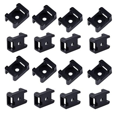 100 Pcs Zip Tie Mounts with Screw Hole, M5 Cable Tie Mount Base & Zip Tie Anchors, Nylon Zip Tie Holder for Wire Management