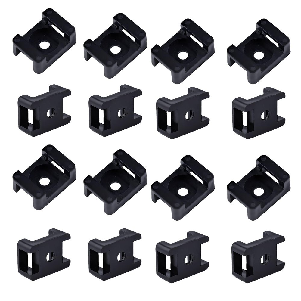 100 Pcs Zip Tie Mounts with Screw Hole, M5 Cable Tie Mount Base & Zip Tie Anchors, Nylon Zip Tie Holder for Wire Management