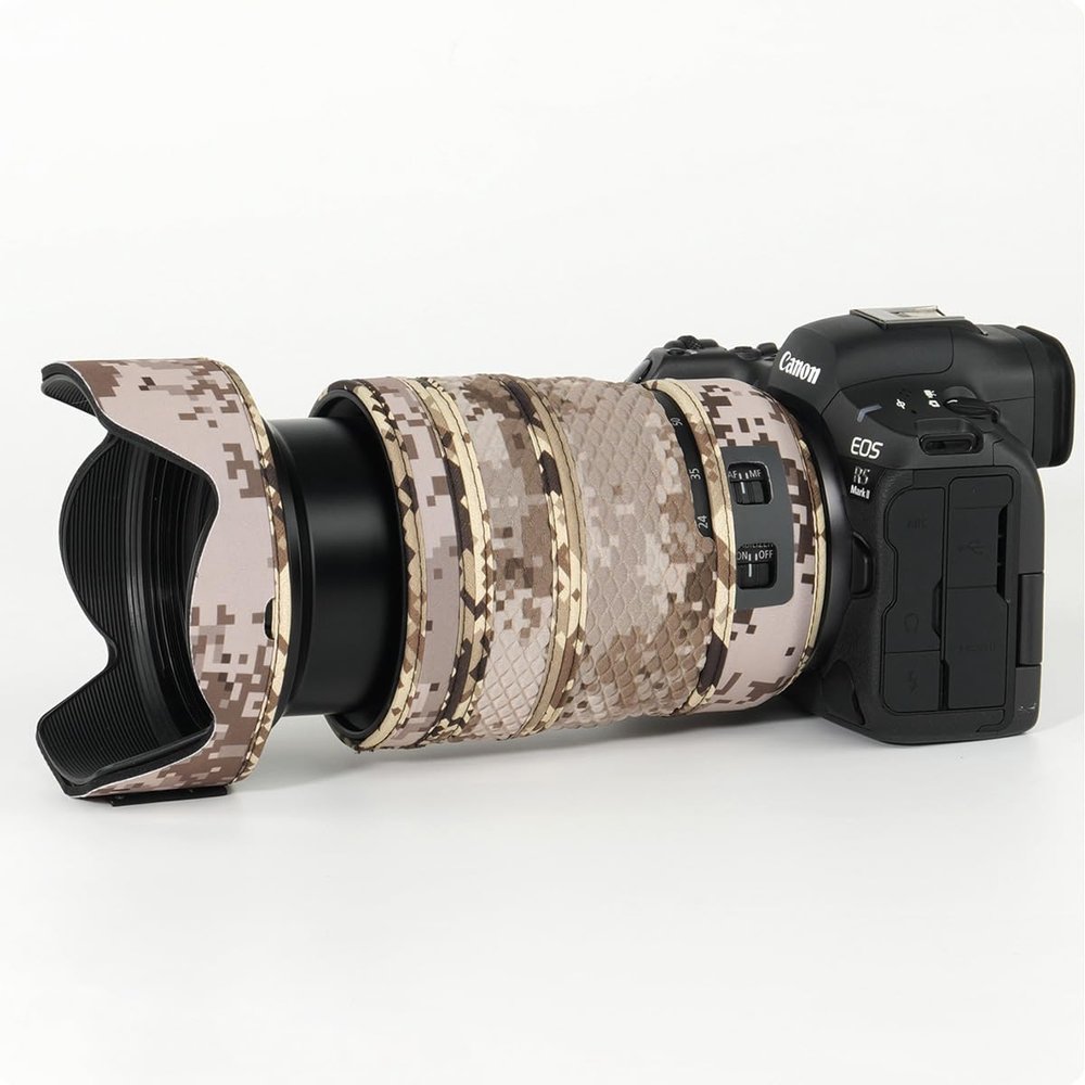 CHASING BIRDS Lens Camouflage Waterproof Coat for Nikon Z 24-70mm F2.8 S Rainproof Lens Protective Cover Version IV (Brown Grid, with 1.4X and 2.0X TC)