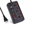 2M Extension Lead Multiple Plug Socket 24H Timing Outlets Cord with Switch(D)