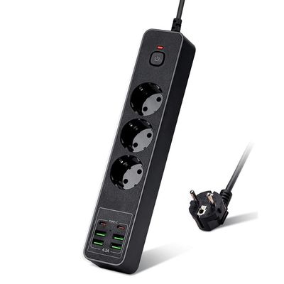 with Multi Socket SwitchPlug Strip with Overload Protection 3AC Plug Extension 2M Cord(D)