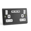 Socket Panel Concealed Multi-Functional Home Charging Source with Wall Power Outlet(Black) view 1