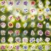 100 Pcs Flowers Stickers Packs, Glitter Holo Holographic Floral Sticker Waterproof Vinyl Stickers Decal for Girl Women Water Bottles Laptop Computer Phone Scrapbooking Skateboard Journaling Luggage view 3