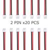 20 Sets 28 AWG JST MX 1.25mm 2 Pin Single Header Male Connector with Red Black Terminal Cable 150mm and Motherboard Plug for Flash, Indoor 3D Airplane, Toys view 2