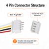 10-Pair XH 2.54mm 4-Pin Connector Kit, 26AWG 200mm Ribbon Cable view 3