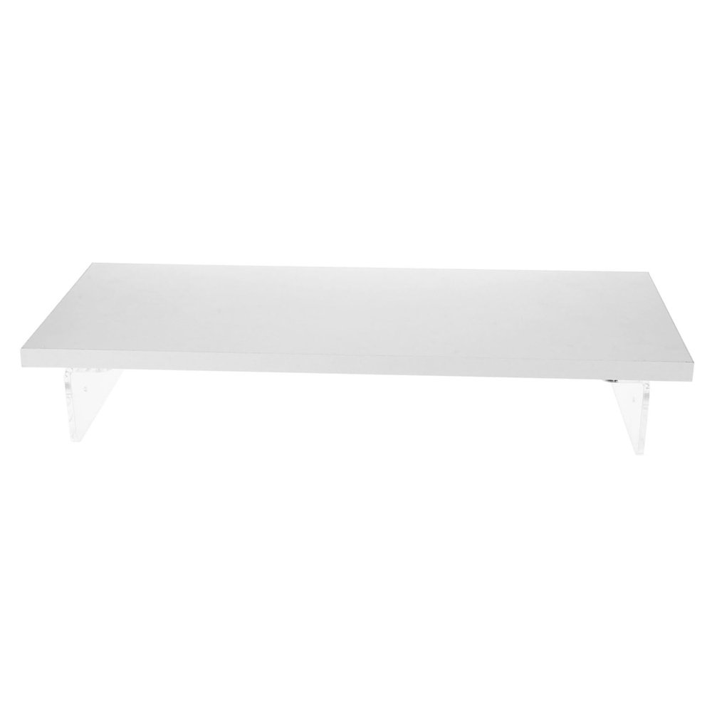 HAKIDZEL Acrylic Monitor Riser Desk Organizer Laptop Stand Computer Screen Height Raiser Stable Office Display Shelf White for Eye Comfort and Clutter Storage