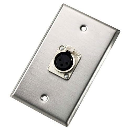 103F Single Female 3-Pole XLR Connector Wall Plate for NC3FD-L-1