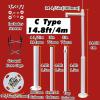 2m to 6m Tall Security Camera Pole Outdoor, Universal Surveillance Camera Post Stand with Ground Cage & Lightning Rod, Industrial Commercial Home Use(3 Sections 14.8ft/4.5m) view 2