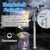 2m to 6m Tall Security Camera Pole Outdoor, Universal Surveillance Camera Post Stand with Ground Cage & Lightning Rod, Industrial Commercial Home Use(3 Sections 14.8ft/4.5m) view 4