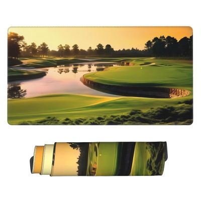 Large Extended Gaming Mouse Pad 75 X 40 Cm Non-Slip Rubber Base, Fun Golf Course Print Desk Mat for Keyboard & Mouse, Office/Gaming Computer Accessories