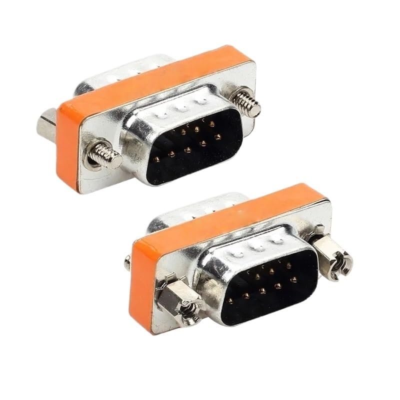 QQEURZSF 1Pcs DB9 9Pin mi ni Type Low Profile DB9 Plug Adapter Gender Changer Cross RS232(Female to Male)