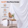 10x12FT White Seamless Backdrop Curtain for Parties,Wrinkle Free Silky Polyester Photo Backdrop Drapes for Wedding Birthday Baby Shower Graduation Photography Background,Each Panel 10x12FT Seamless view 4