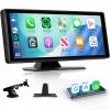 10.26 Wireless CarPlay Screen Portable Car Stereo, Upriding Wireless Android Auto Mirror Link, 1600x600 IPS Touchscreen, Voice Control, Navigation, Bluetooth, Plug n Play view 1