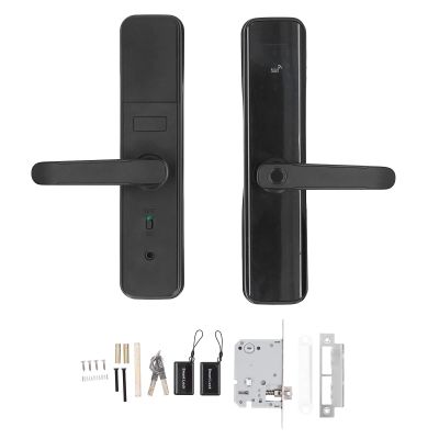 Fingerprint Door Lock, Keyless Entry System, Aluminum Alloy Handle with Fingerprint Password App Key Card, Multiple Unlock Methods for, Compatible for Doors 40 60mm Thick