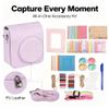 Instant Camera Accessories Kit for Mini 12, Complete Replacement Bundle with Camera Bag, Strap, Album, Clips, Frame, Stickers, and Pen - Protective PU Leather Bag, Photo (Pink) view 2