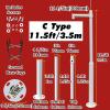2m to 6m Tall Security Camera Pole Outdoor, Universal Surveillance Camera Post Stand with Ground Cage & Lightning Rod, Industrial Commercial Home Use(3 Sections 11.5ft/3.5m) view 2