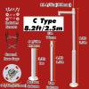 2m to 6m Tall Security Camera Pole Outdoor, Universal Surveillance Camera Post Stand with Ground Cage & Lightning Rod, Industrial Commercial Home Use(2 Sections 8.2ft/2.5m) view 2