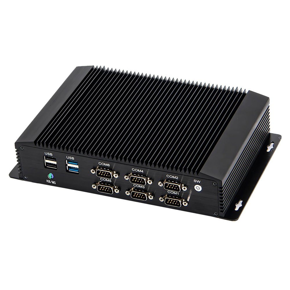 ANDAQI Industrial PC, Fanless Mini Computer, WOL, Watchdog, I7 10510U 10610U 10710U 10810U, IM06, 2 x LAN, GPIO, 6 x COM RS232 422 485, 8G RAM, 256G SSD