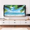 Coconut Tree Outdoor TV Cover 40 to 43 inch Tropical Beach Sky Sea Summer Scenery Waterproof Weatherproof TV Covers for Outside with Zipper Remote Control Pocket Outdoor Flat Screen Protectors view 2