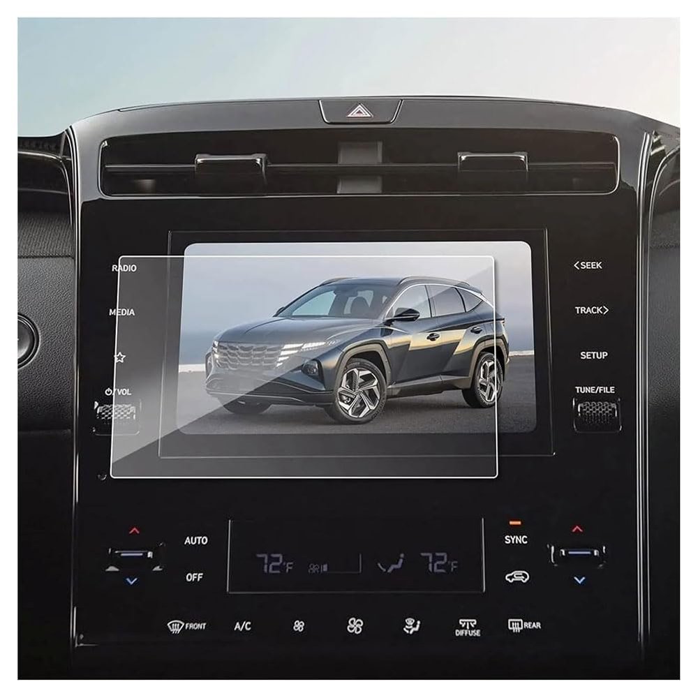 Car Screen Protector for Hyundai Tucson NX4 2022 2023, Car Radio Stereo Tempered Glass GPS Foils High Definition Protective Film No Glare Fingerprints Scratch