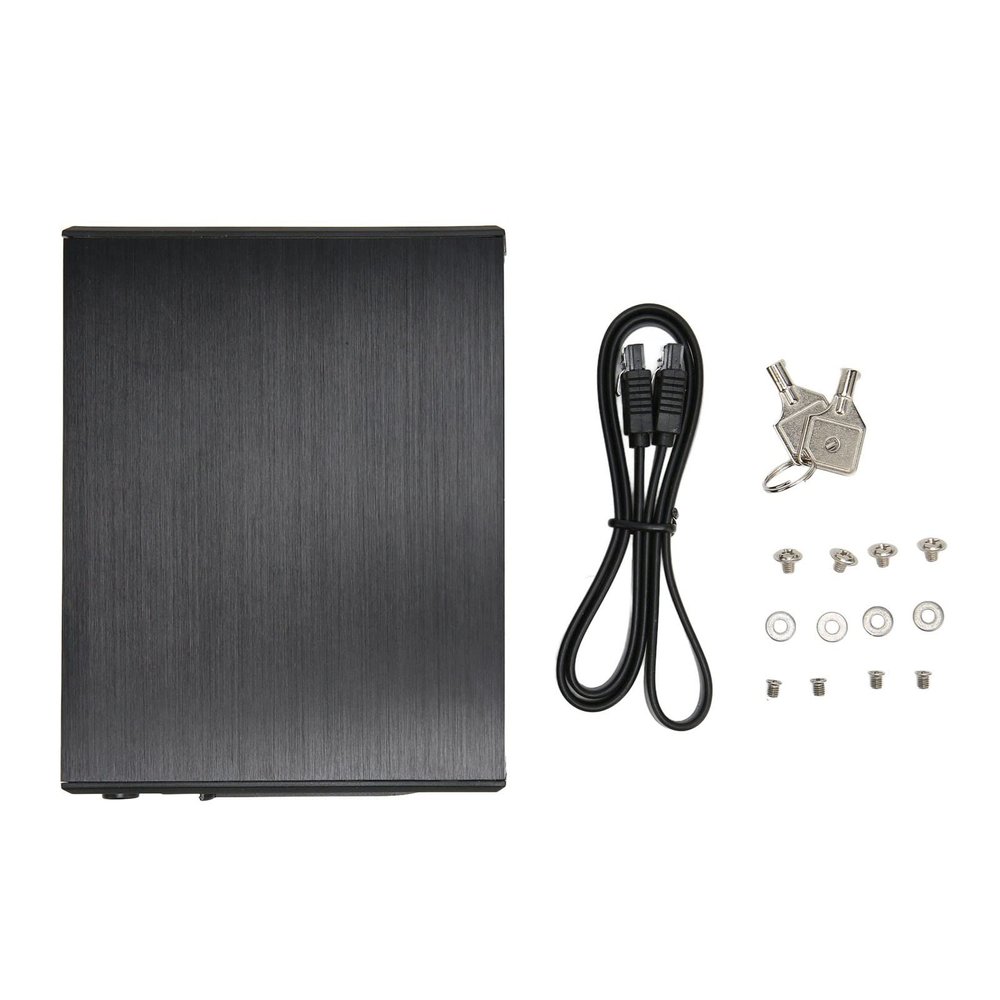 25. Inch Enclosure, Hard Drive for 25. Inch SAS SSD, Aluminum Alloy Enclosure with Mechanical Lock Function, LED Indicator, 6Gbps Transfer Rate, Compatible