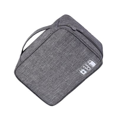 BRIGHTFUFU Portable Electronics Accessories Organizer Bag Large Gray Digital Storage Case Scratch-resistant Travel Charger Pouch Featuring Reliable Closure for Cable and Gadget Protection