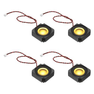 PATIKIL 3 Watt 4 Ohm Mini Speaker, 2PCS Full-Range Mobile Portable Advertising Machine Micro Loudspeaker Connector for Small Electronic Project, Black Gold