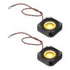 PATIKIL 3 Watt 4 Ohm Mini Speaker, 2PCS Full-Range Mobile Portable Advertising Machine Micro Loudspeaker Connector for Small Electronic Projects, Black Gold view 1