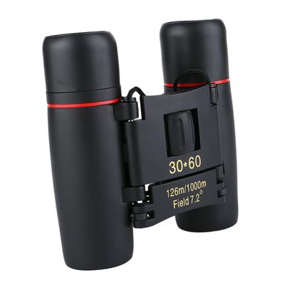 COOLHIYA Mini Portable Binoculars with Wide Field of View and Close Focus Foldable Outdoor Night Telescope for Adults Optical Lens in Black Blue Membrane