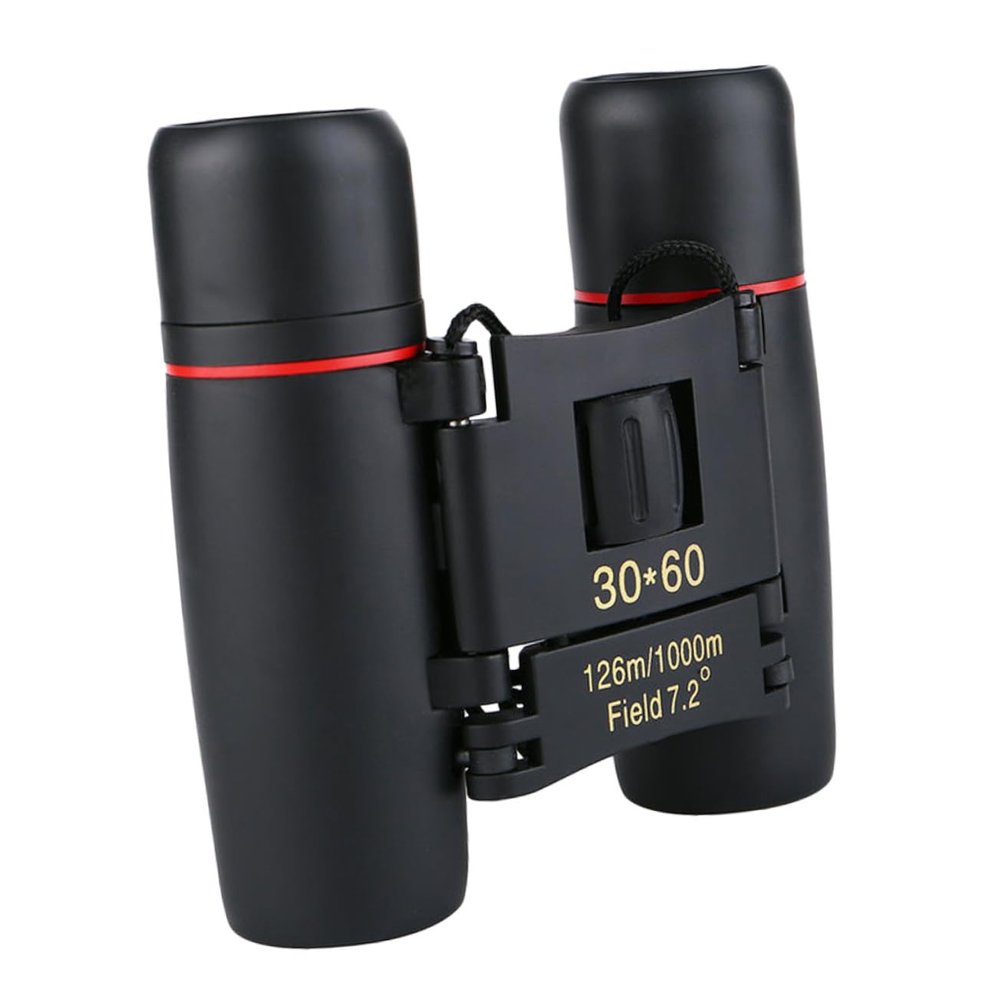 COOLHIYA Mini Portable Binoculars with Wide Field of View and Close Focus Foldable Outdoor Night Telescope for Adults Optical Lens in Black Blue Membrane
