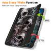 Case for iPad Air 11-inch (M3 2025 / M2 2024) & iPad Pro 11 inch(1st/2nd/3rd/4th),Shockproof Clear with Pencil Holder Folding Y Shape Stand Case for iPad Air 4th/5th Gen,Skull/Black view 3