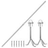 6Ft Galvanized Steel Antenna Mast Poles Kit OD 1 1/4" with 304 Stainless Steel Antenna Wall Mount Brackets for TV Radio Satellite Antenna (2 Pcs 1.25" x 3Ft Antenna Poles,2 Pcs 16" Brackets) view 1