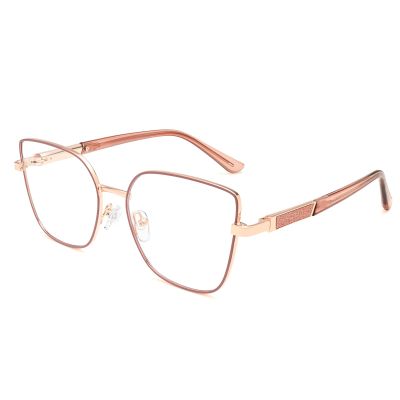 Dollger Red Oversized Square Blue Light Blocking Glasses for Women Trendy Oversized Computer Gaming Eyeglasses Cat Eye Metal Frame bluelight glasses Red Gold