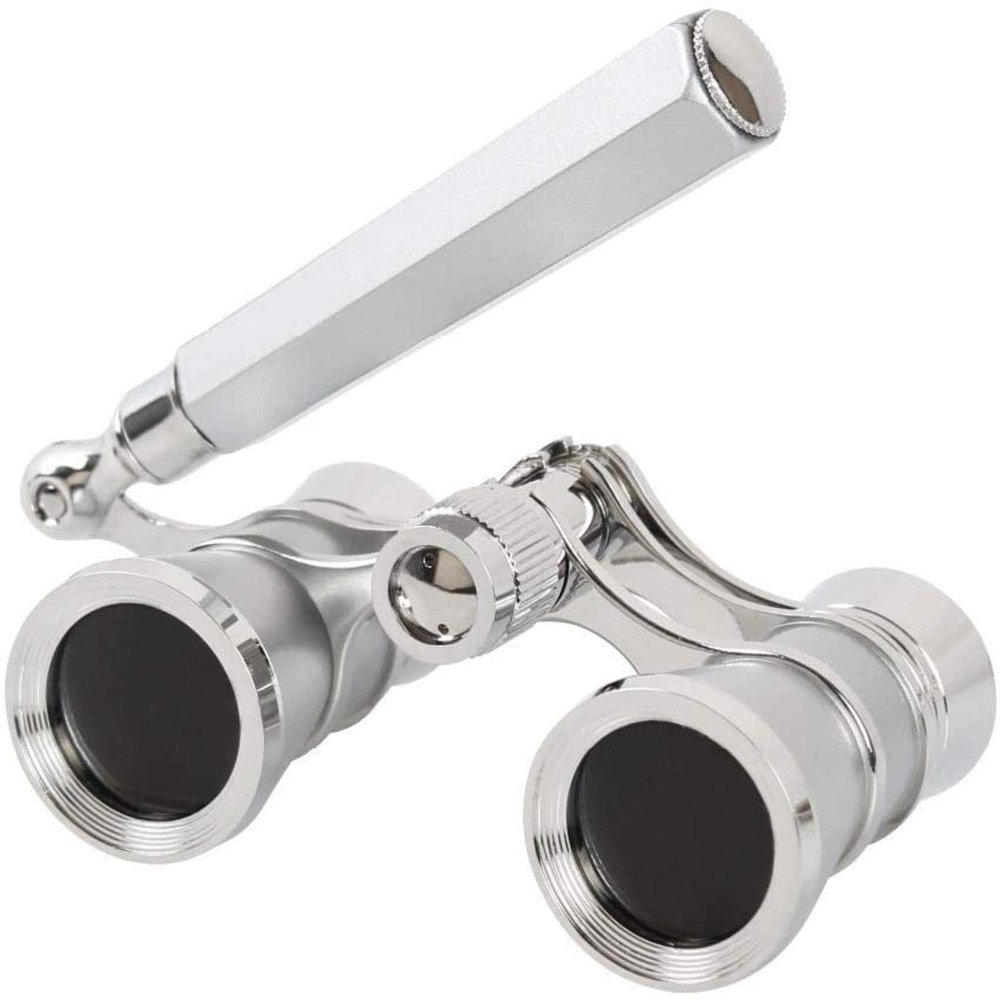 Telescopes for Adults Astronomy, High Power Binoculars Silver 3X25 Opera Binocular Coated Lens Telescope Opera Coated Theater Glass Lady Glass Handle Women monocular