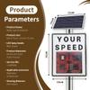 speed detector,radar detector,Radar Speed Sign Solar,Led Speed Display Sign,For Road,Street Traffic Safety Signage, 24"X35",White view 3
