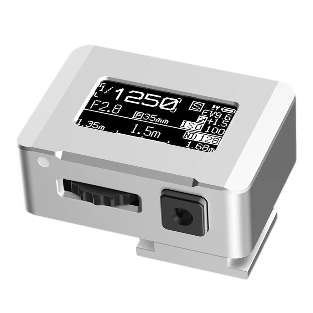 LED Display Camera Light Meter, Film Camera Exposure Meter with Cold Shoe Mount, 30 Average Metering, 0.96in Large OLED Screen, Adjust ISO, Aperture and Shutter Speed, for Vintage Cameras