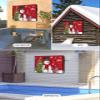 Christmas Snowman Outdoor TV Cover 30 to 32 inch Red Winter Snowman Pine Tree Bird Xmas Box Waterproof Weatherproof TV Covers for Outside with Zipper and Pocket Outdoor Flat Screen Protectors view 3